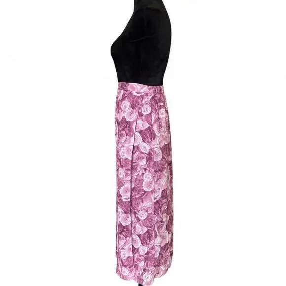 90s Sag Harbor Pink Rose Wrap Midi Skirt – Cottagecore FloralXXL - Picture 3 of 8